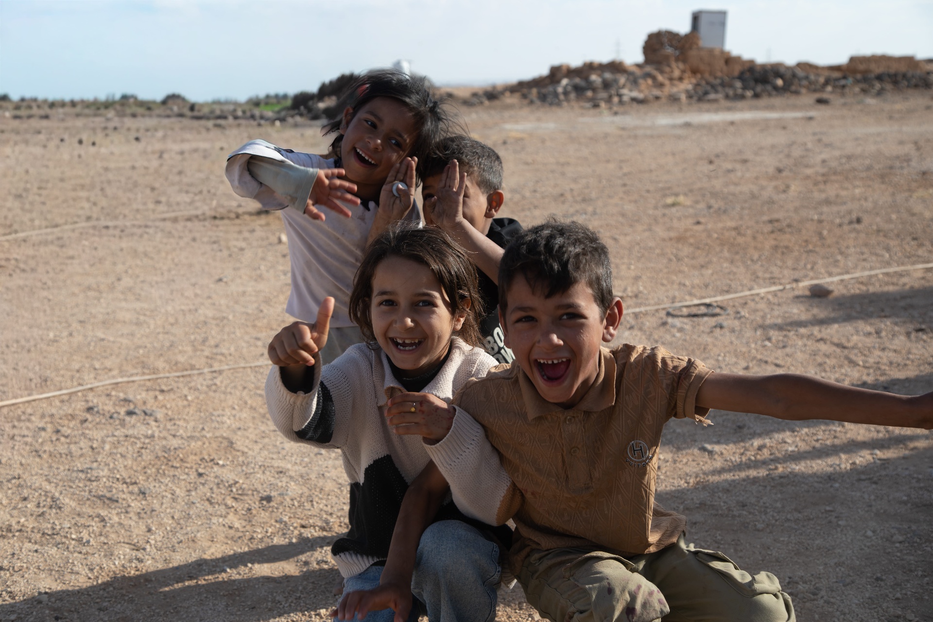 HDF team celebrated by children during an orphan visit in Jordan